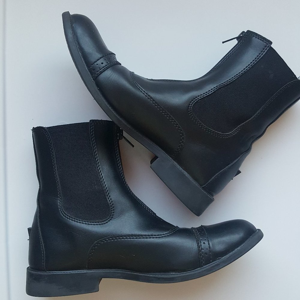 Women's Ankle Leather Boots - Size 8 - Black